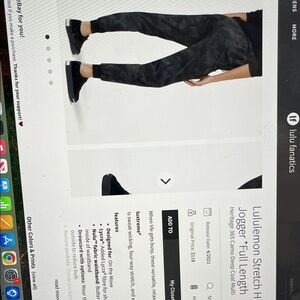 Lululemon Athletica Black Camo Joggers